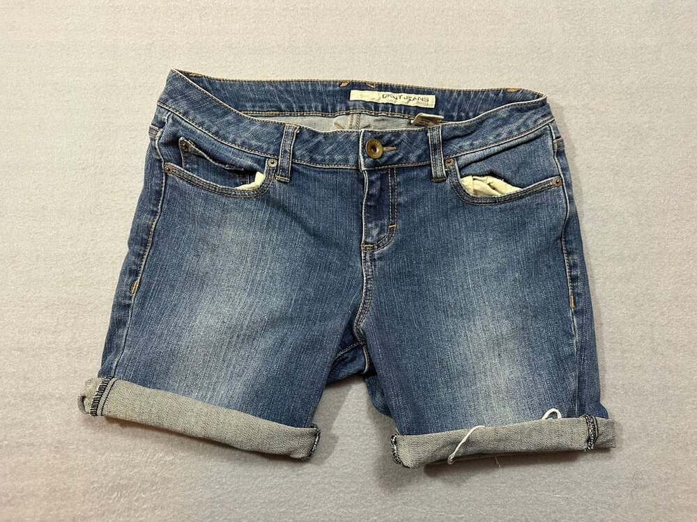 DKNY Jeans Women's Petite 10P Blue Denim Cutoff Bermuda Shorts
